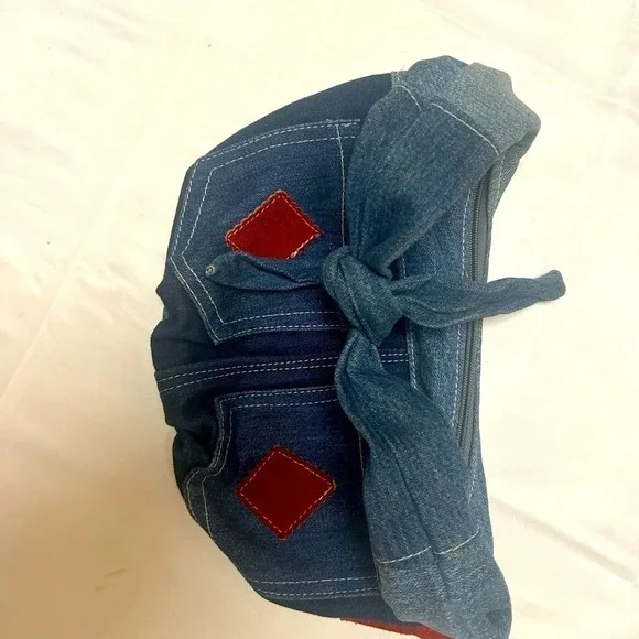 DIY denim fanny pack  or sling purse! Suede patched and the creators tag inside. - Picture 6 of 7